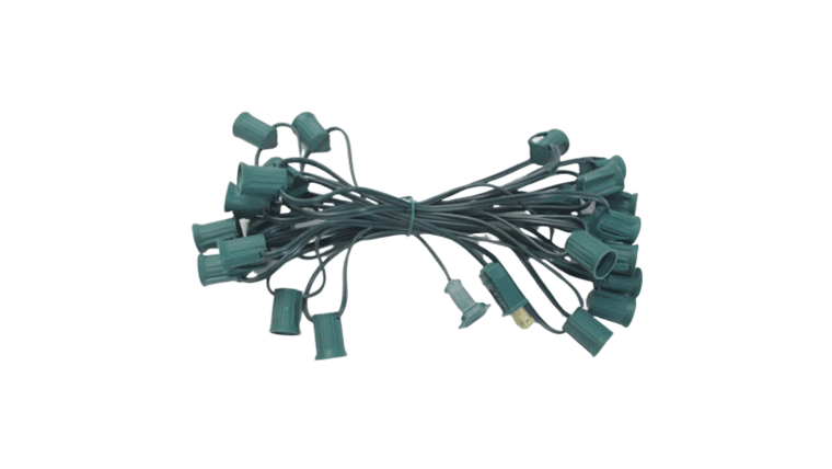 100′ Green String C7 – LED Clear Bulb String Lights Kit | Rental 100′ Green String C7 – LED Clear Bulb String Lights Kit | Rental