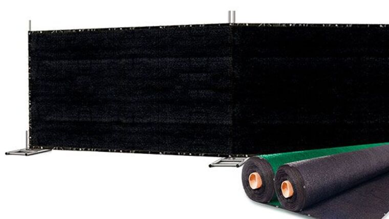 50′ x 5.8′ Privacy Wind Screen – Black | Rental