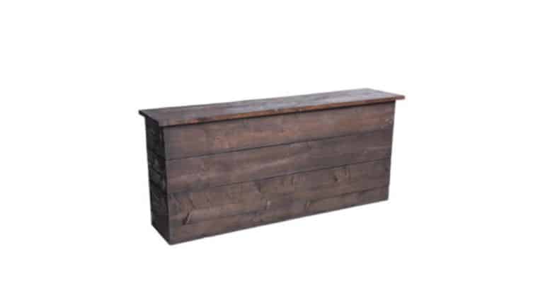 6′ Dark Rustic Wood Bar | Rental 6′ Dark Rustic Wood Bar | Rental