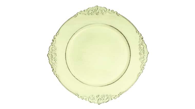 Charger Plate – Antique Brushed Greenish Ivory | Rental
