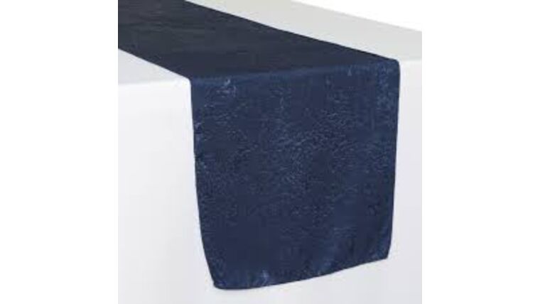 Crinkle Shimmer Table Runner – Navy Blue | Rental