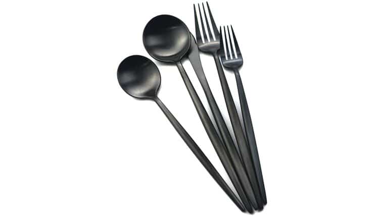 Modern Black Matte Dinner Fork | Rental Modern Black Matte Dinner Fork | Rental