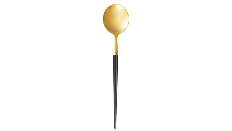 Modern Gold & Black Mirrored Table Spoon | Rental