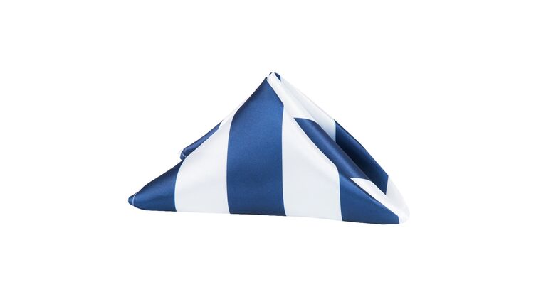 Satin | Stripe 20″x20″ Satin Napkin – Navy Blue & White | Rental