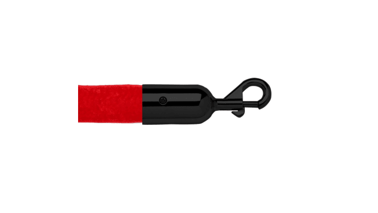 12′ Red Velour Stanchion Rope With Black Snap Clasp | Rental