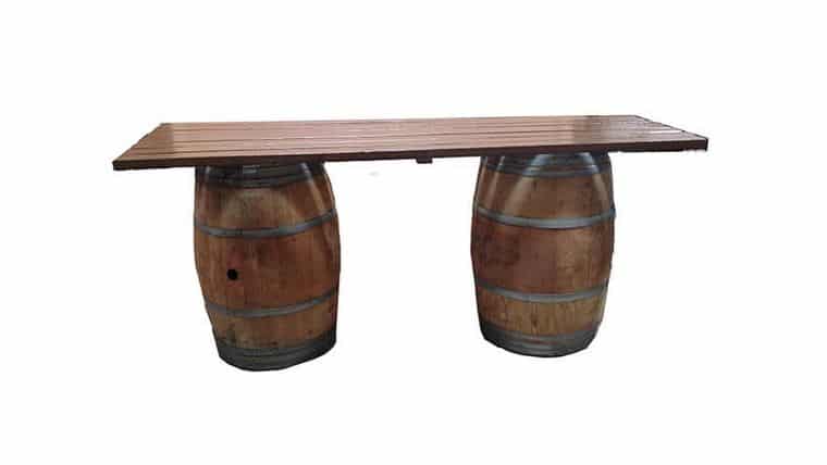 8’ Double Wine Barrel And Plank Bar Kit | Rental