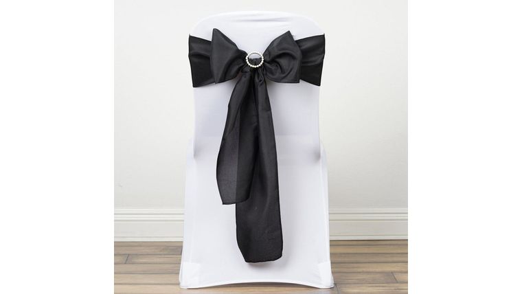 Lamour Satin Chair Sash – Black | Rental Lamour Satin Chair Sash – Black | Rental