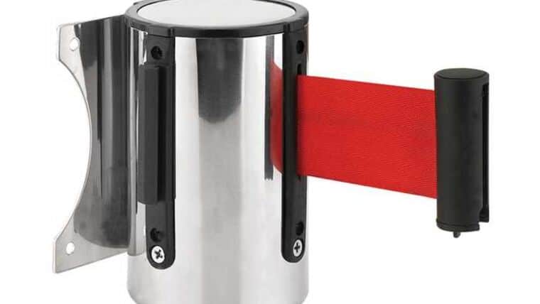 Part – Polished Chrome Finish Retractable Red Belt Top Only Rental | Rental Part – Polished Chrome Finish Retractable Red Belt Top Only Rental | Rental