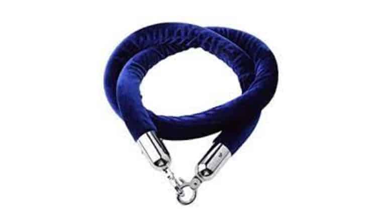 5′ Royal Blue Velour Stanchion Rope With Chrome Ends | Rental