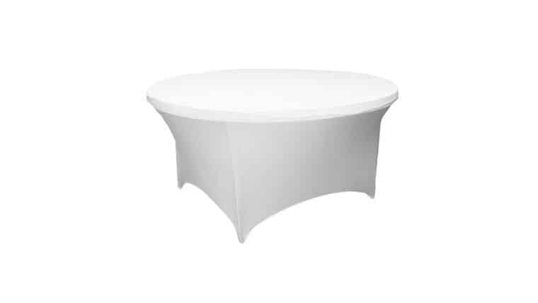 Spandex | White | 5′ Round Spandex Table Cover | Rental