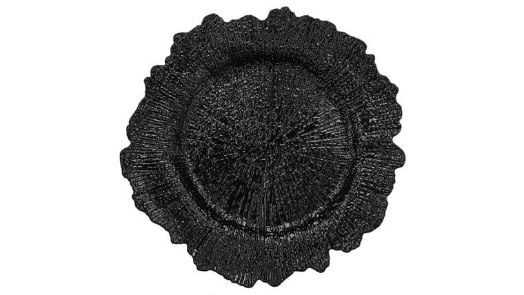 Reef Acrylic Charger Plate – Black | Rental Reef Acrylic Charger Plate – Black | Rental