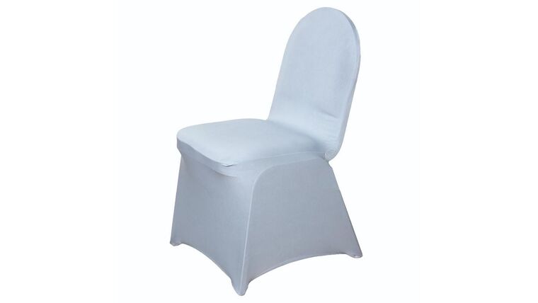 Spandex Banquet Chair Cover – Silver | Rental Spandex Banquet Chair Cover – Silver | Rental