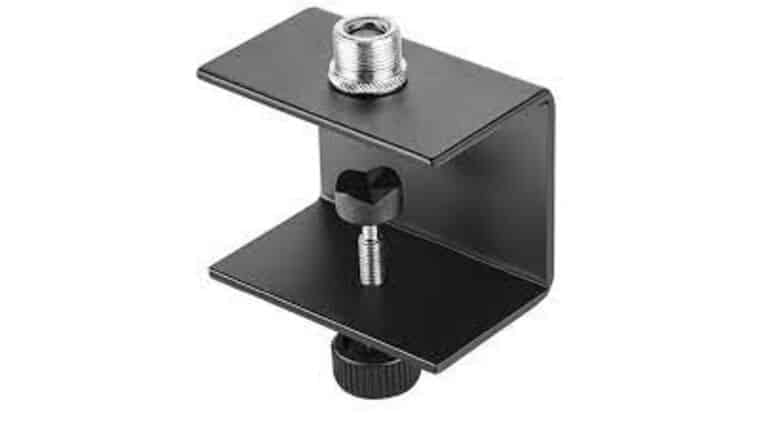 Neewer Black C-shaped Microphone Table Mounting Clamp with Solid-steel Construction and Nylon Tipped Screw, Fits up to 1.57 inches/4 centimeters Table Thickness for Most Standard Mic Boom Arm Stand | Rental
