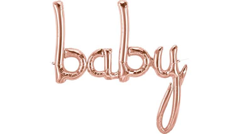 46″ It’s A Girl Rose Gold Air-Fill Script Phrase Anagram Balloon | Purchase | Rental
