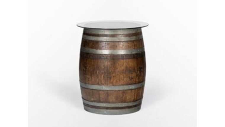 Wine Barrel w/30″ Round High Boy Glass Top Kit | Rental Wine Barrel w/30″ Round High Boy Glass Top Kit | Rental