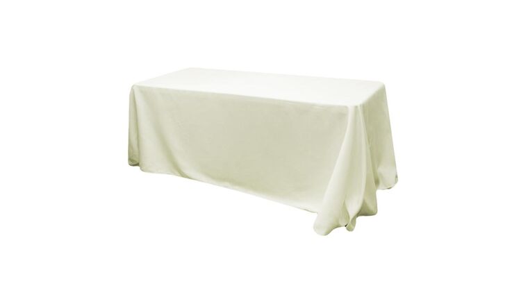 Polyester | Light Ivory/Off White | 90″ x 156″ Rectangle Tablecloth | Rental Polyester | Light Ivory/Off White | 90″ x 156″ Rectangle Tablecloth | Rental