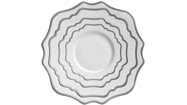 Casablanca Silver & White Charger Plate | Rental
