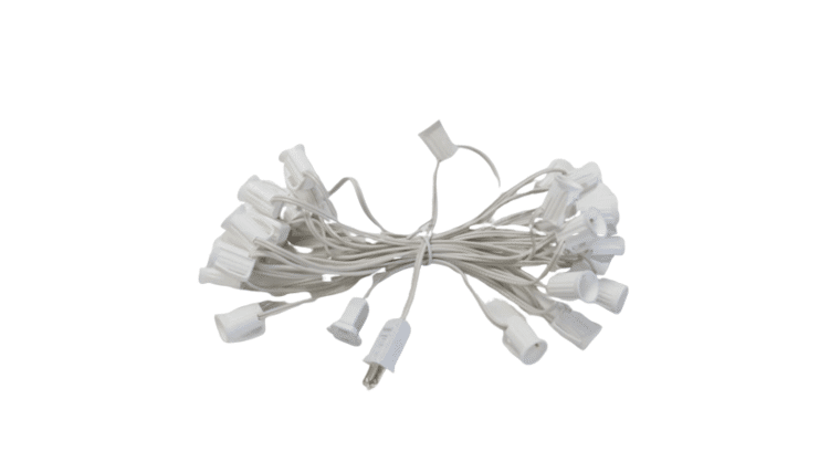 100′ White String C7 – 7 Watt Clear Incandescent Bulb String Lights Kit | Rental 100′ White String C7 – 7 Watt Clear Incandescent Bulb String Lights Kit | Rental