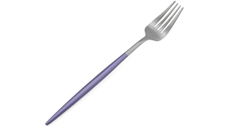 Modern Purple/Silver Matte Dinner Fork | Rental Modern Purple/Silver Matte Dinner Fork | Rental