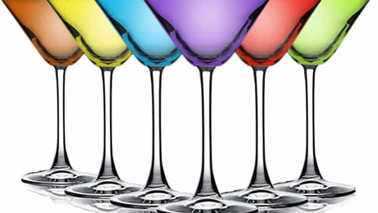 Martini Glass – Party Color Top Accent Martini/Cocktail 10 oz Wine Glasses – Set of 6 by TableTop King – Additional Vibrant Colors Available | Rental Martini Glass – Party Color Top Accent Martini/Cocktail 10 oz Wine Glasses – Set of 6 by TableTop King – Additional Vibrant Colors Available | Rental