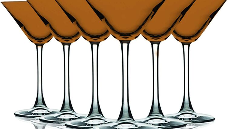 Martini Glass – Orange Top Accent 10 oz Martini/Cocktail Wine Glasses – Set of 6 by TableTop King – Additional Vibrant Colors Available | Rental Martini Glass – Orange Top Accent 10 oz Martini/Cocktail Wine Glasses – Set of 6 by TableTop King – Additional Vibrant Colors Available | Rental