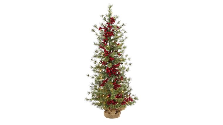 4’ Berry and Pine Artificial Christmas Tree with 100 Warm White Lights and Burlap Wrapped Base | Rental 4’ Berry and Pine Artificial Christmas Tree with 100 Warm White Lights and Burlap Wrapped Base | Rental