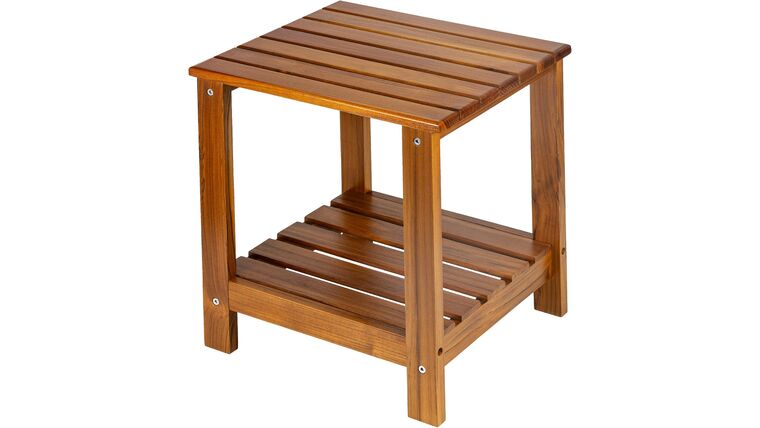 Teak Side Table | 2 Tier | Rental Teak Side Table | 2 Tier | Rental