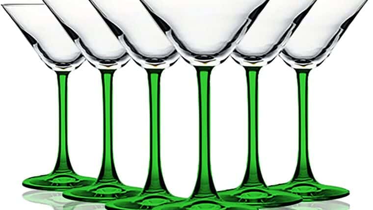 Martini Glass – Lime Green Accent Stem Martini/Cocktail 10 oz Wine Glasses – Set of 6 by TableTop King – Additional Vibrant Colors Available | Rental Martini Glass – Lime Green Accent Stem Martini/Cocktail 10 oz Wine Glasses – Set of 6 by TableTop King – Additional Vibrant Colors Available | Rental
