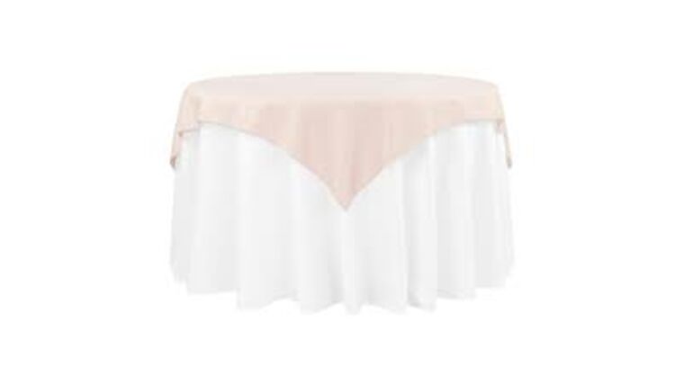 Polyester | Blush/Rose Gold | 54″ Square Overlay/Tablecloth | Rental