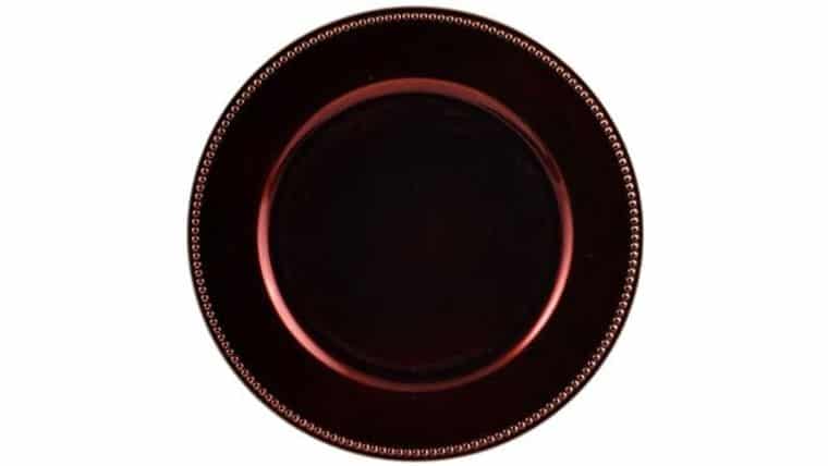Beaded Acrylic Charger Plate – Espresso Brown | Rental