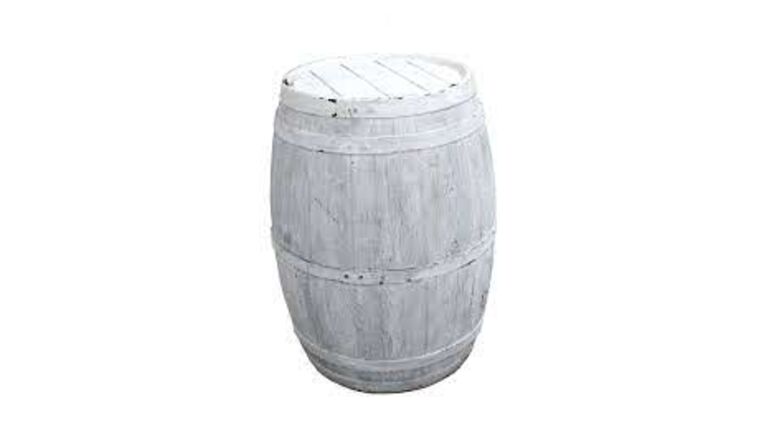 Cocktail Table – Resin Barrel – Whitewash | Rental