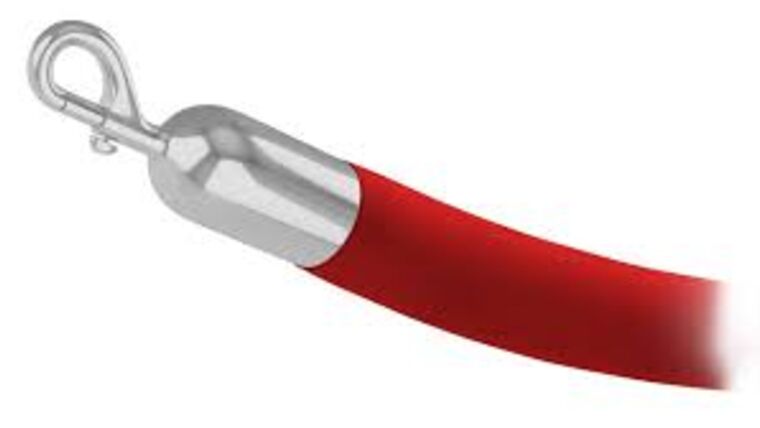 8′ Red Velour Stanchion Rope With Satin Chrome Snap Clasp | Rental