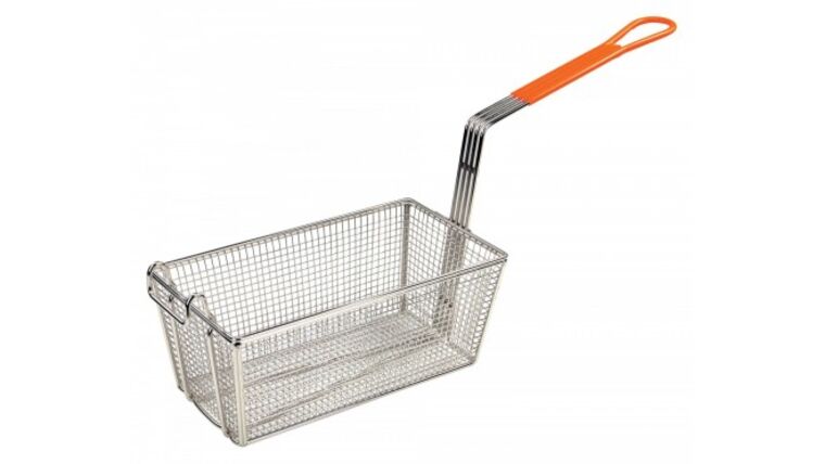 Fryer Basket 12 1/8″ x 6 1/2″ x 5 3/8″ Orange Handle | Rental