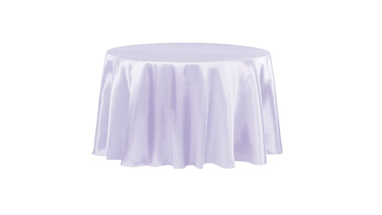 Satin 120″ Round Tablecloth – Lavender | Rental Satin 120″ Round Tablecloth – Lavender | Rental