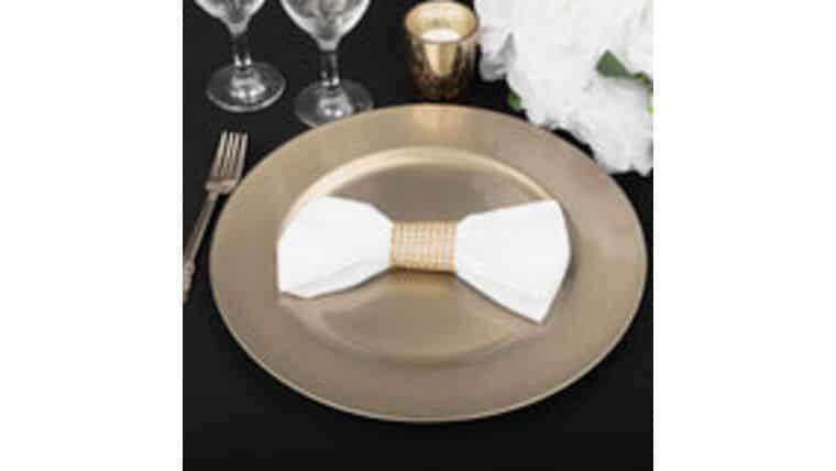 Plain Round Charger Plates – Champagne | Rental Plain Round Charger Plates – Champagne | Rental