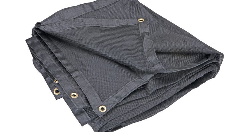 40′ x 40′ – Black 70% Mesh Tarp/Scrim | Rental