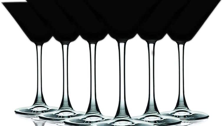 Martini Glass – Black Top Accent 10 oz Martini/Cocktail Wine Glasses – Set of 6 Additional Vibrant Colors Available | Rental Martini Glass – Black Top Accent 10 oz Martini/Cocktail Wine Glasses – Set of 6 Additional Vibrant Colors Available | Rental