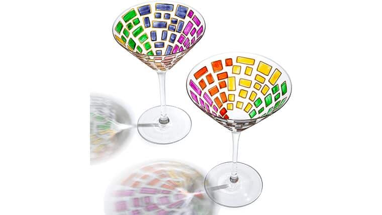 Martini Glass – Holiday Stained Glass Windows, Artisanal Hand Painted Glassware – The Wine Savant – Gift Idea Her, Him, Birthday, Mom, Housewarming, Gifts Ideas for Women & Men (Martini Glasses) | Rental Martini Glass – Holiday Stained Glass Windows, Artisanal Hand Painted Glassware – The Wine Savant – Gift Idea Her, Him, Birthday, Mom, Housewarming, Gifts Ideas for Women & Men (Martini Glasses) | Rental