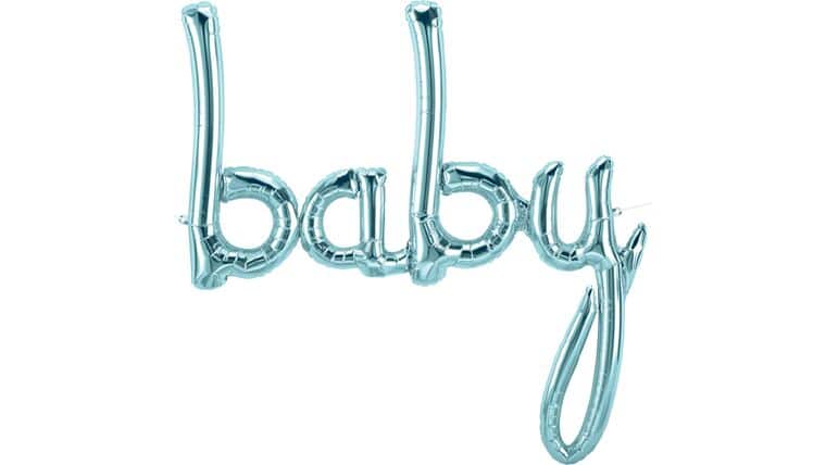 46″ It’s A Boy Pastel Blue Air-Fill Script Phrase Anagram Balloon | Purchase | Rental