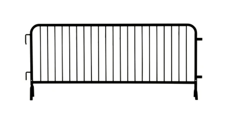 8.5′ Steel Bicycle Rack Crowd Barricade – Black | Rental