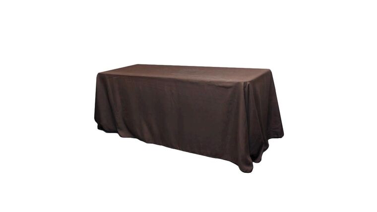 Polyester | 90″ x 156″ Rectangular Polyester Tablecloth – Chocolate Brown | Rental