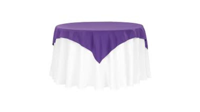 Polyester | Purple | 54″ Square Overlay/Tablecloth | Rental Polyester | Purple | 54″ Square Overlay/Tablecloth | Rental