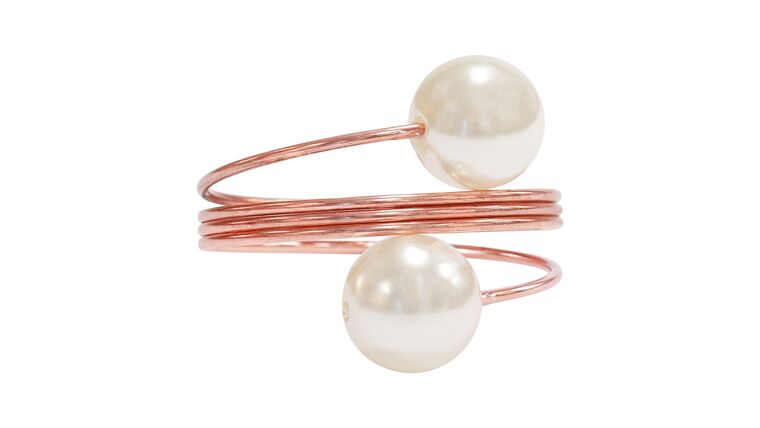 Spiral Faux Pearl Napkin Ring – Blush/Rose Gold | Rental