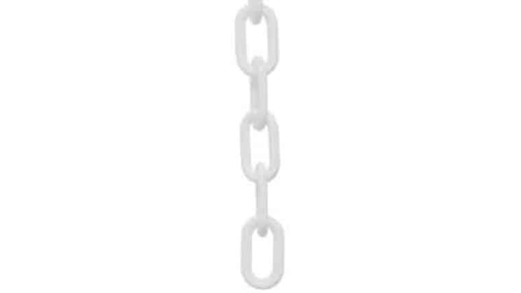 50′ Powder Coated Metal Stanchion Chain – White | Rental