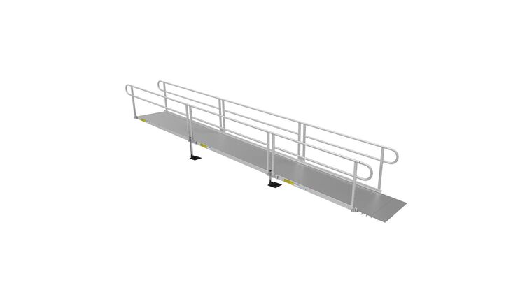 32′ L x 4′ W EZ-ACCESS® Modular Ramps with Picketed Handrails | Rental