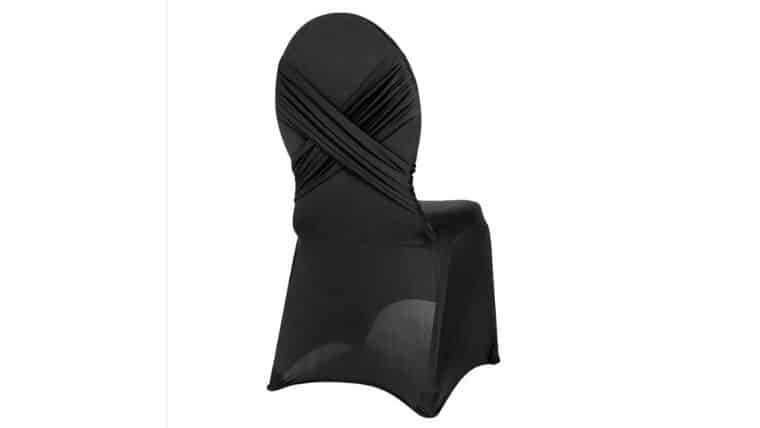 Cross Back Stretch Spandex Banquet Chair Cover – Black | Rental Cross Back Stretch Spandex Banquet Chair Cover – Black | Rental