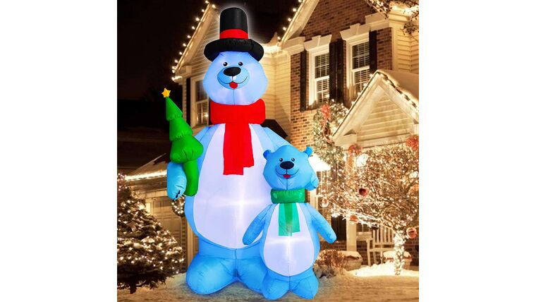 10Ft Tall Christmas Inflatables Blow up Polar Bears Family Holding Christmas Tree with Tether Stakes LED Lighted Christmas Decoration Holiday Yard Outdoor Lawn Garden Home Party Decoration | Rental 10Ft Tall Christmas Inflatables Blow up Polar Bears Family Holding Christmas Tree with Tether Stakes LED Lighted Christmas Decoration Holiday Yard Outdoor Lawn Garden Home Party Decoration | Rental