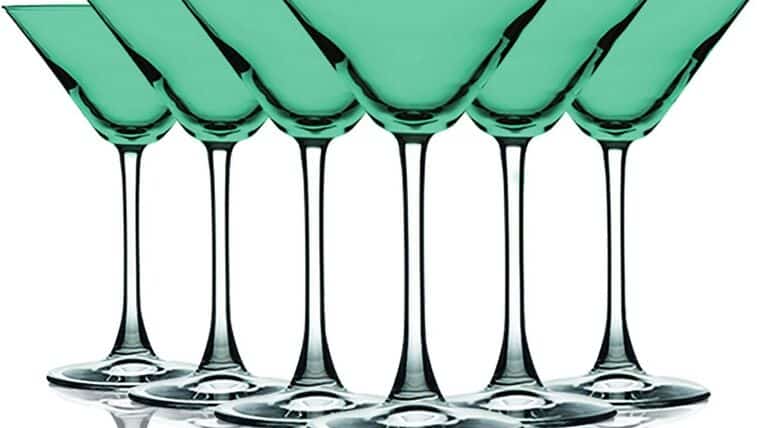 Martini Glass – Aqua Top Accent 10 oz Martini/Cocktail Wine Glasses – Set of 6 by TableTop King – Additional Vibrant Colors Available | Rental Martini Glass – Aqua Top Accent 10 oz Martini/Cocktail Wine Glasses – Set of 6 by TableTop King – Additional Vibrant Colors Available | Rental