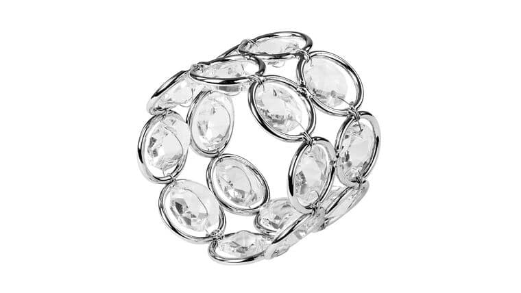 Napkin Ring – Crystal – Silver | Rental