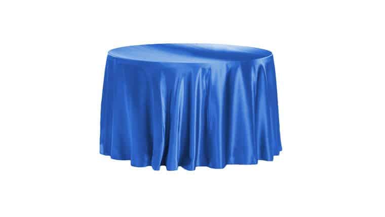 Satin 120″ Round Tablecloth – Royal Blue | Rental Satin 120″ Round Tablecloth – Royal Blue | Rental